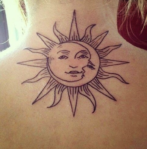 sun Tattoos sun tattoos on neck