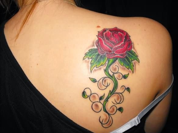 rose tattoos upper back