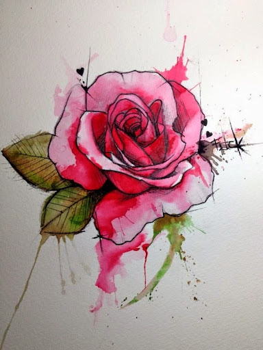 watercolor rose tattoos