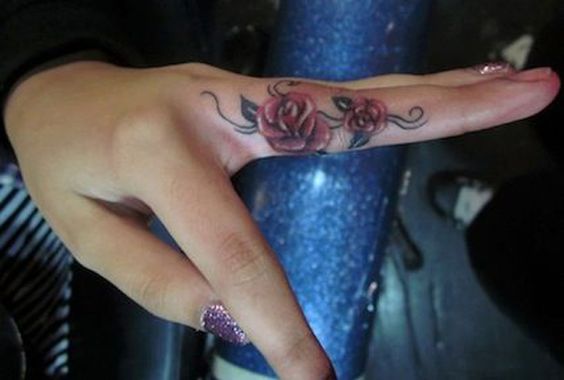 Finger tattoo Rose Finger tattoo