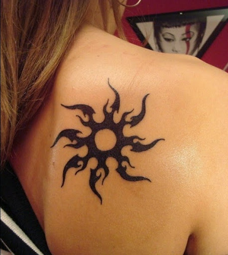 Tribal Tattoos tribal sun tattoos designs on upper back