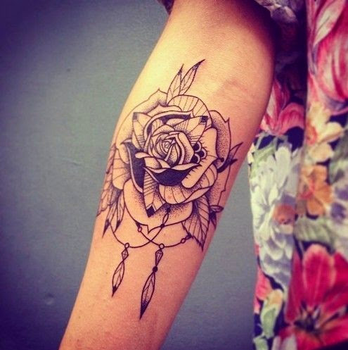 rose tattoos on arm