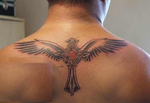 Tribal Tattoos tribal wings cross tattoos designs