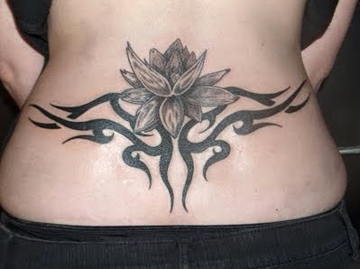 Tribal Tattoos tribal lotus flower tattoos designs lower back