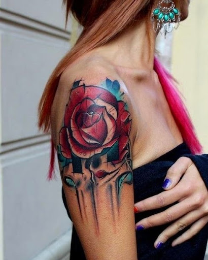 rose tattoos half sleeves