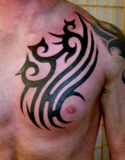 Tribal Tattoos Black Tribal Tattoos on Chest