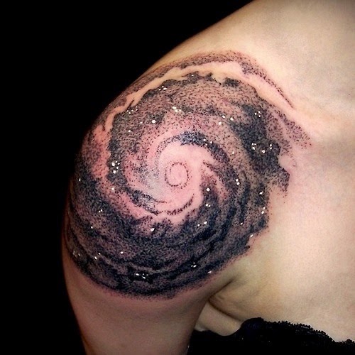 Shoulder tattoos Galaxy solar tattoo designs for Shoulder