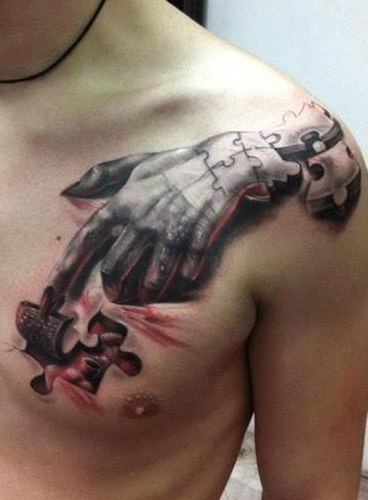 Shoulder tattoos 3d hands shoulder tattoos for men