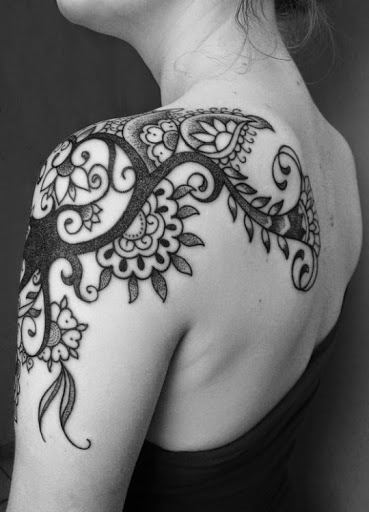 shoulder tattoos for upper sleeve for girls