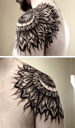 Shoulder tattoos Unique mandala flower tattoo designs