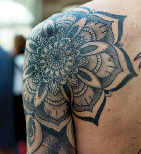 Shoulder tattoos mandala flower shoulder tattoos