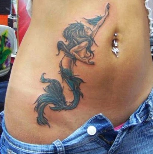 Mermaid Tattoos on stomach