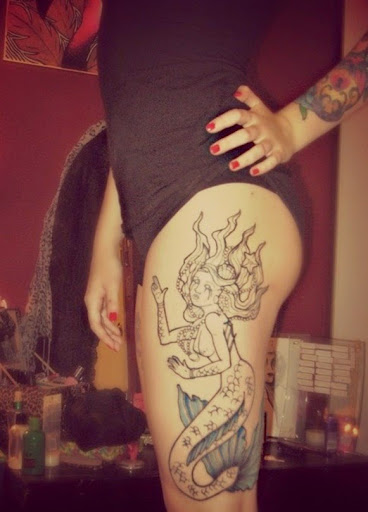Mermaid Tattoos on thig