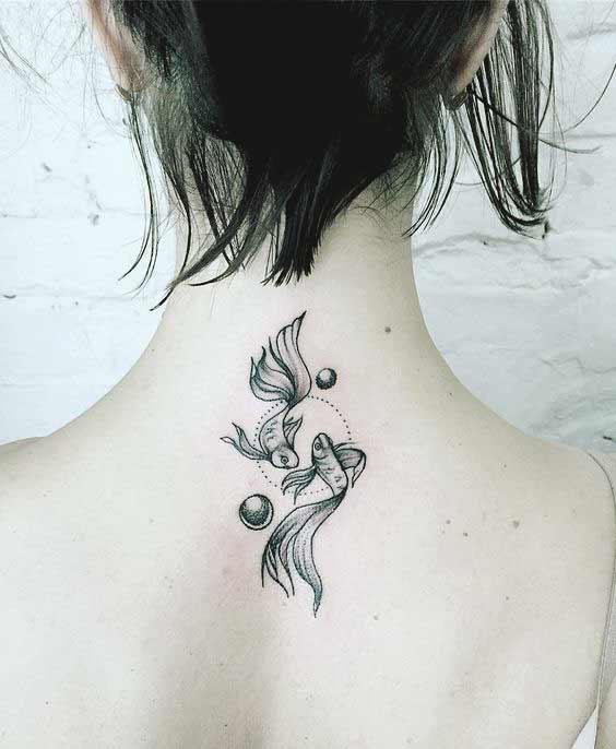Best Pisces tattoo design on back