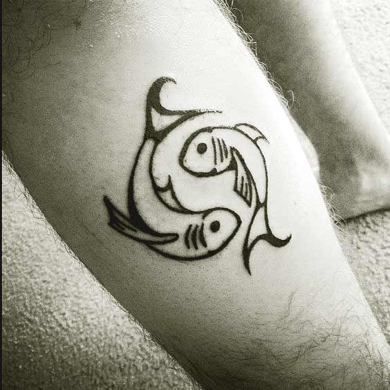 small pisces outline tattoos 