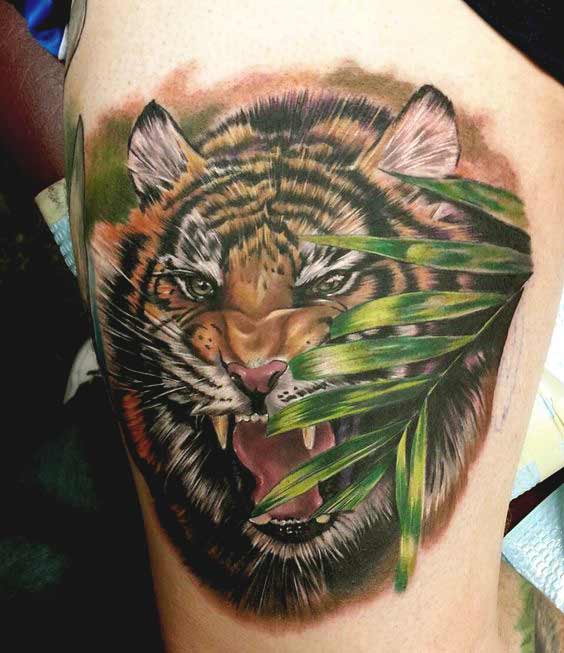 Best Tiger Tattoos For Men And Women Tiger tattoo designs on thigh for girls