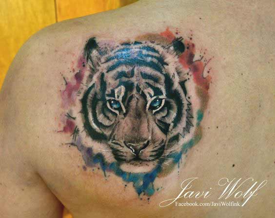 Best Tiger Tattoos For Men And Women Watercolor tiger face tattoo on back designs for men