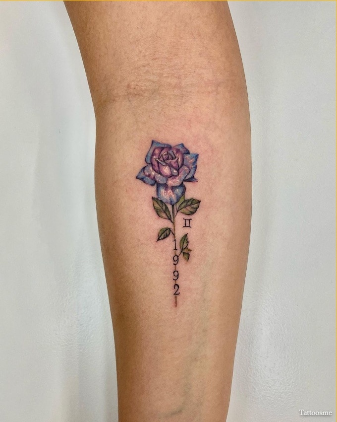 Gemini rose tattoos