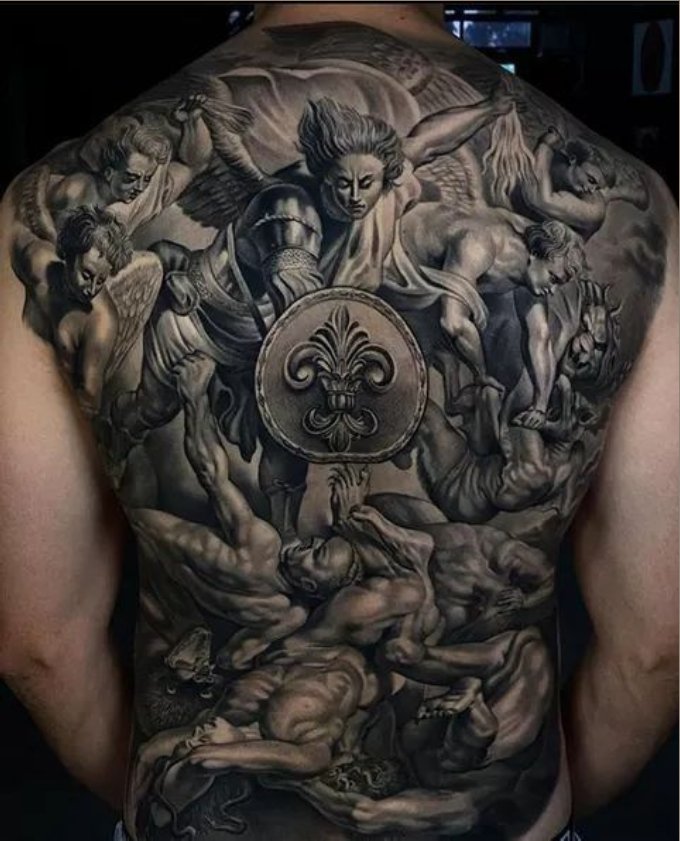 Guardian angel full back tattoos