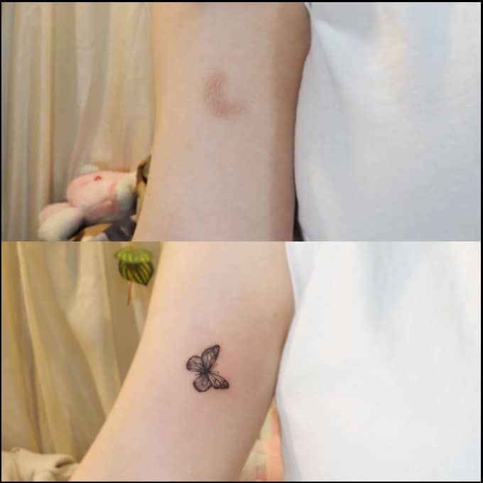 butterfly cover up tattoo 