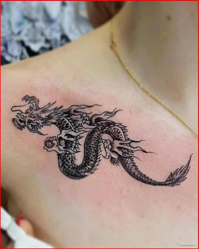 japanese dragon tattoo on chest