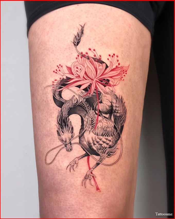 dragon tattoos with cherry blossoms