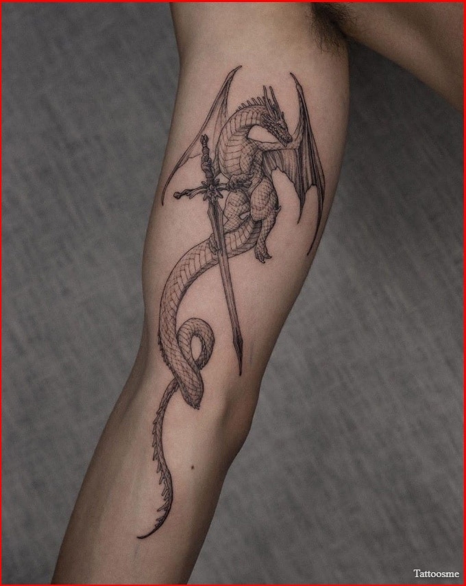Dragon tattoos on arm
