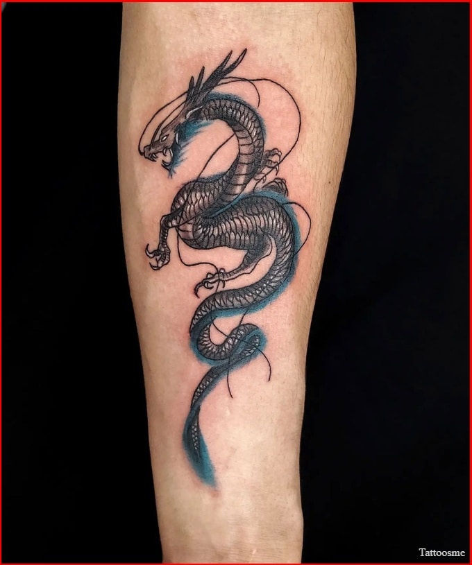 feminine dragon and flower tattoos