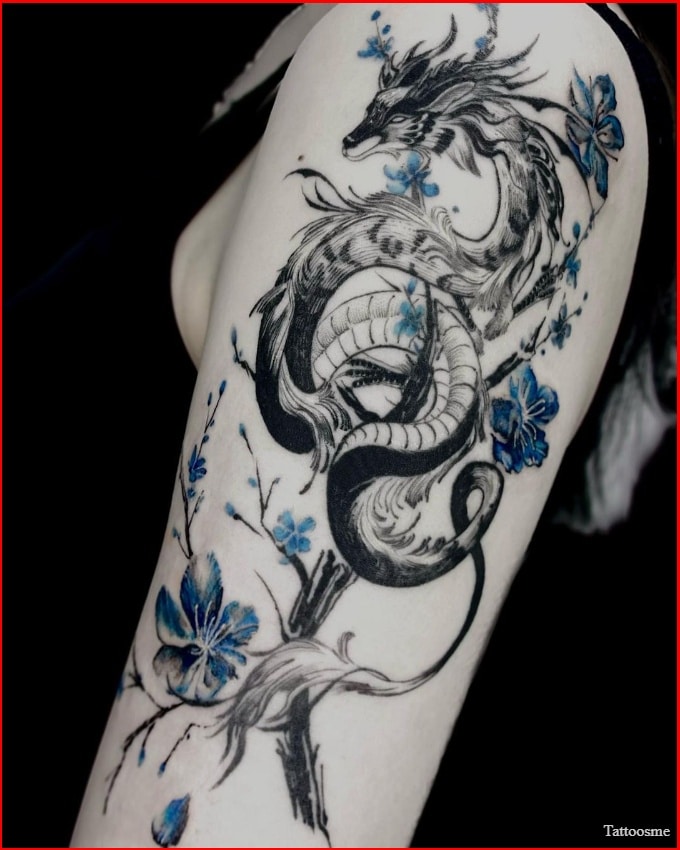 red dragon back tattoo