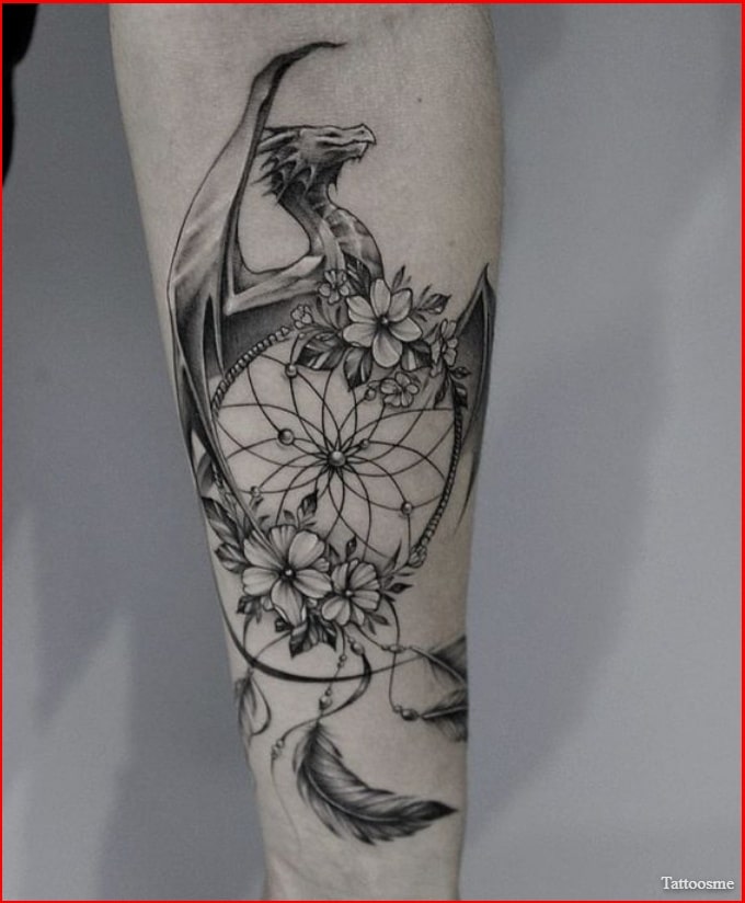 american traditional dragon tattoo