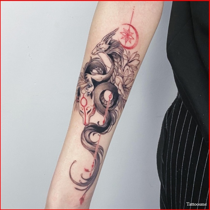 dragon tattoos with cherry blossoms