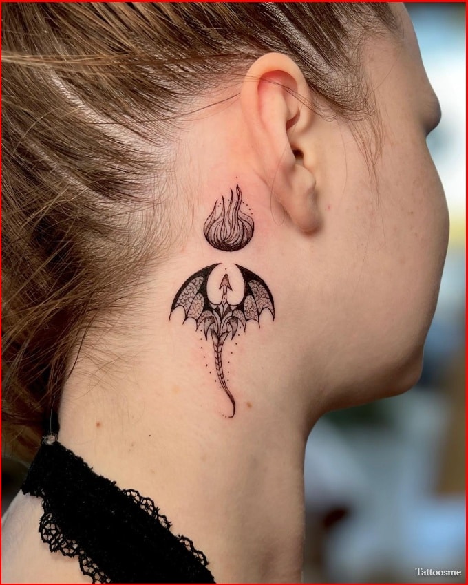 dragon tattoo on the neck