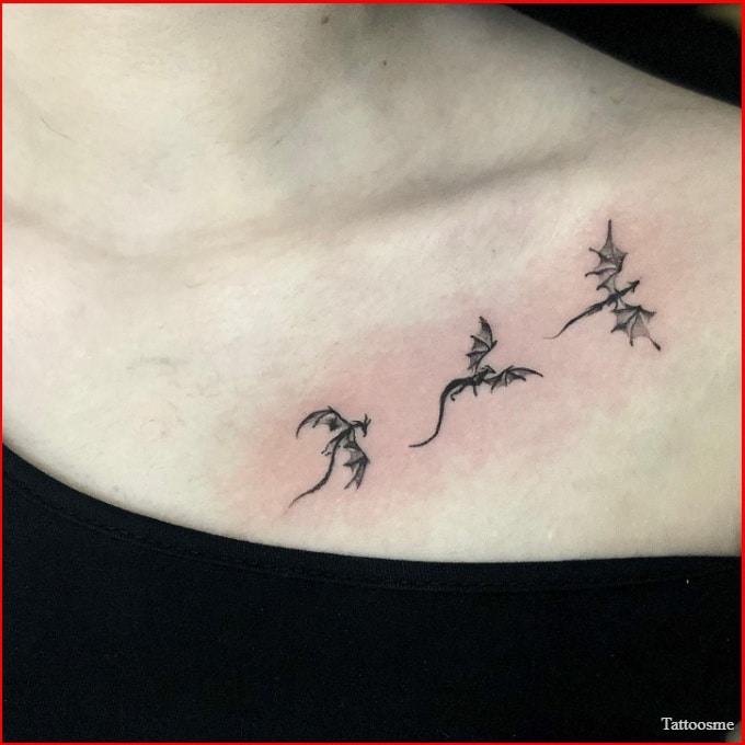 game of thrones three dragons tattoos on chest