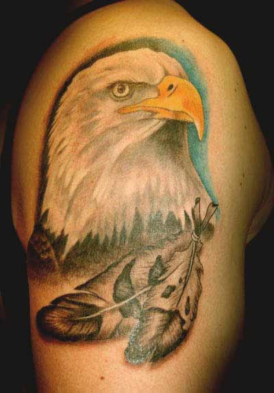 Best eagle tattoo designs for men and women Eagle with feather tattoos designs