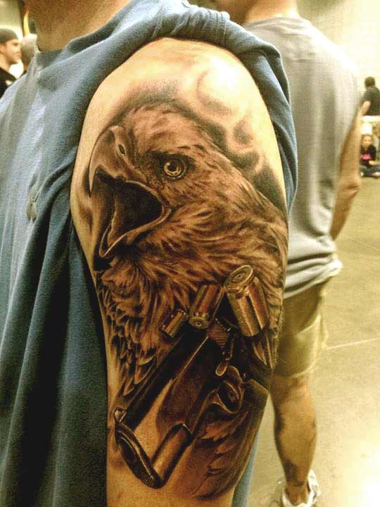 Best eagle tattoo designs for men and women Eagle with machine tattoo designs