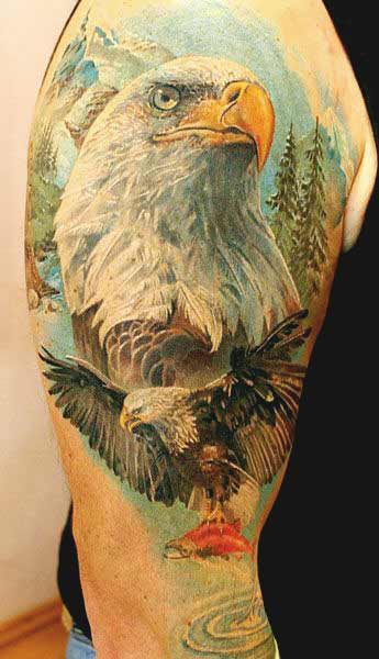 Traditional eagle tattoo designs for men and women Beautiful traditional eagle face tattoos