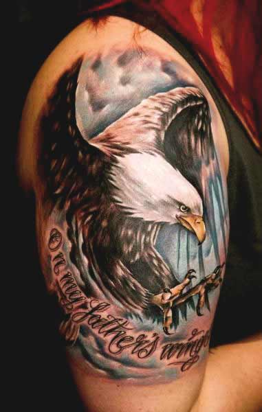 Eagle with quotes tattoos designs Eagle with quotes tattoos designs