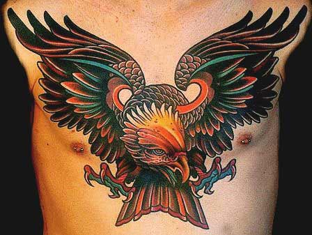 Flying eagle chest tattoos designs for men Flying eagle chest tattoos designs for men