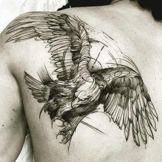 Best eagle tattoo ideas for men Elegant eagle tattoos designs on back