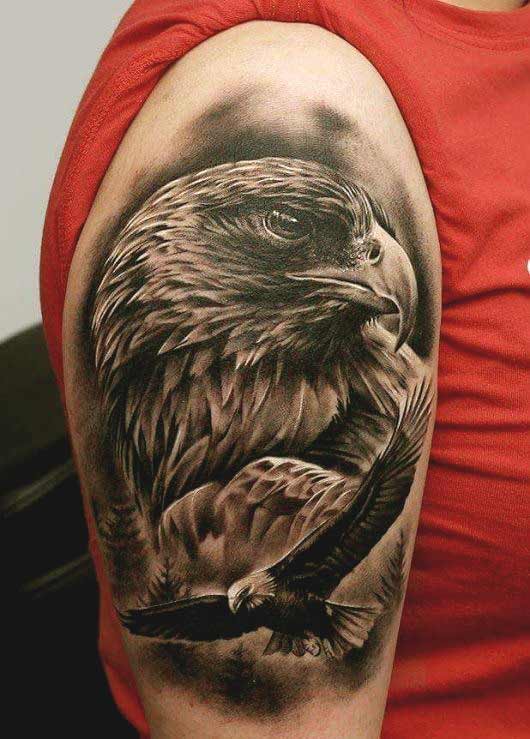 Best eagle tattoo designs Realistic 3d flying eagle and head tattoos designs