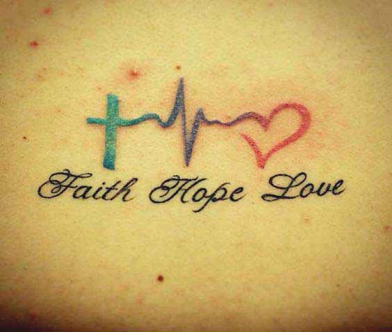 Best Faith Hope Love Tattoo Designs Faith hope love symbol tattoo on back