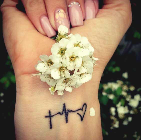 Best Faith Hope Love Tattoo Designs Beautiful faith hope and love tattoo symbol with flower on wrist for girls