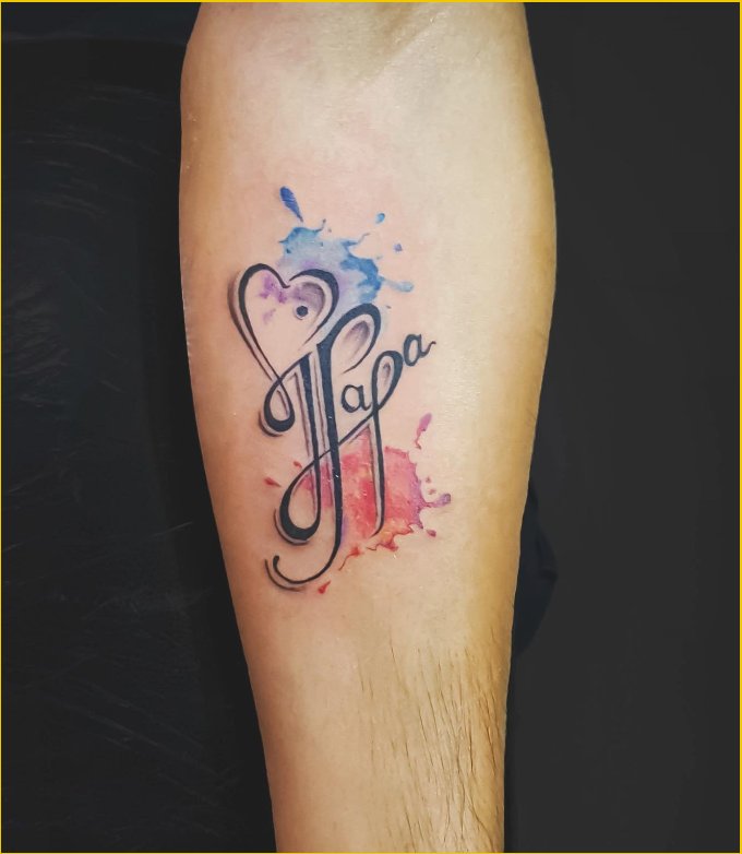 maa papa tattoos on arms