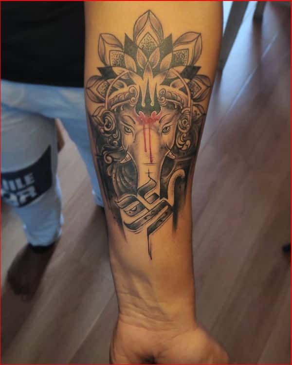 attractive ganesha tattoos on sleeve