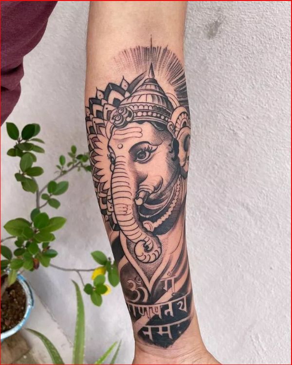 modern ganesha tattoo
