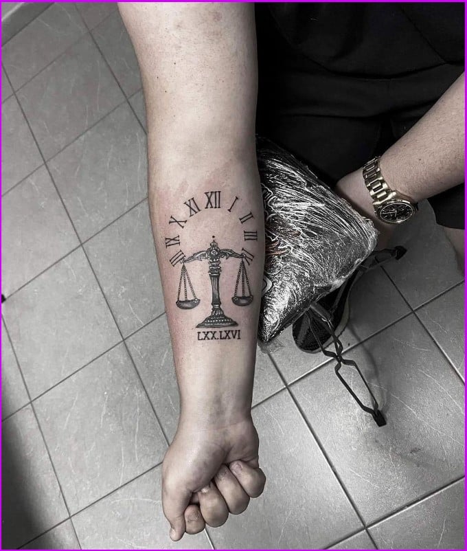 libra zodiac sign tattoo