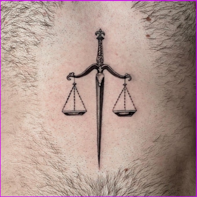 libra zodiac sign with sword