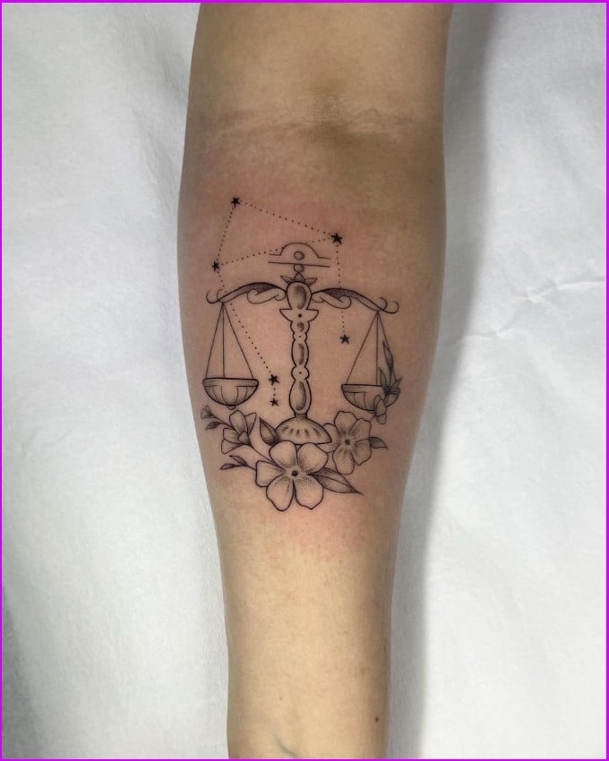 creative libra tattoos for females