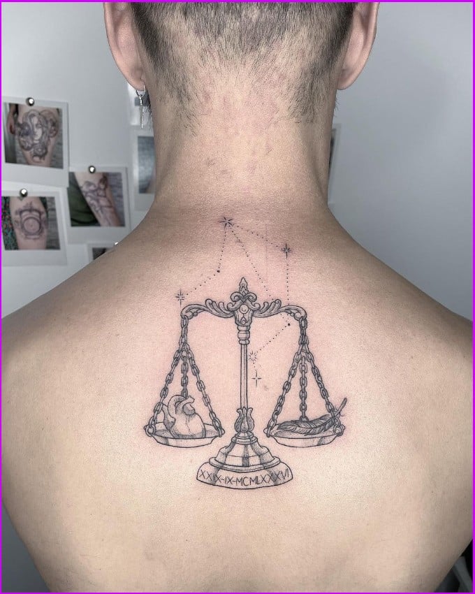 male libra tattoos back