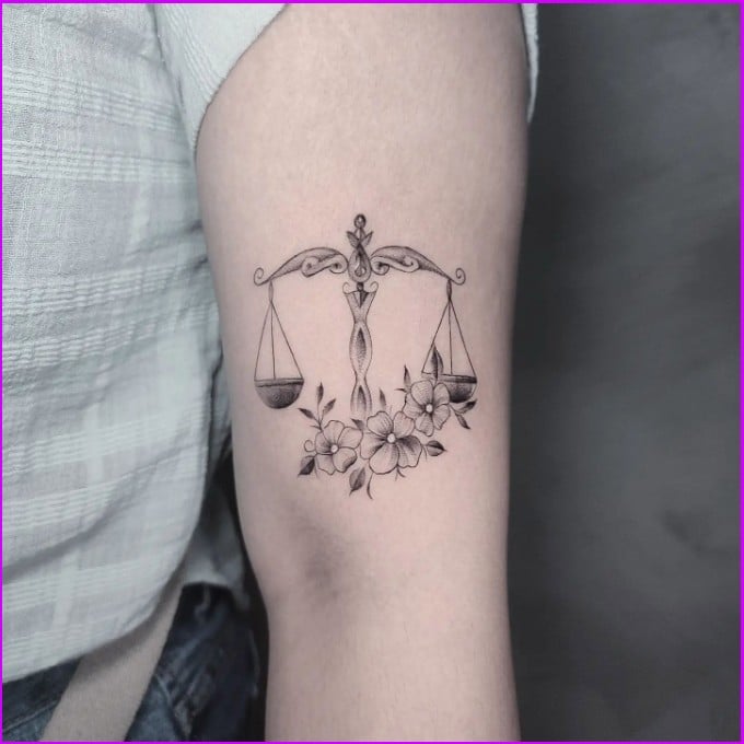 libra birth flower tattoo